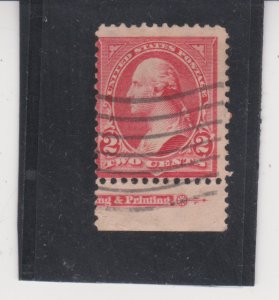 US STAMP Scott #  252 Type III 2c 1894 USED with Bureau Imprint type 4