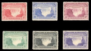 Rhodesia #76-81 Cat$434.50, 1905 Victoria Falls, set of six, heavy hinge remn...