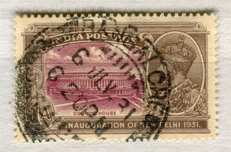 INDIA; 1912 early GV portrait New Delhi issue used Shade of 1a. value Postmark