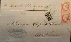 O) 1865 FRANCE, CORRESPONDENCE BY STEAM SHIP, ST NAZAIRE, P.P. EMPEROR NAPOLEON 