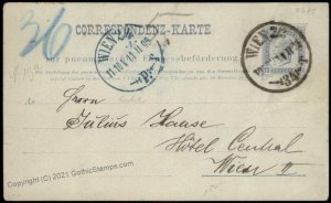 Austria Empire 10Kr Rohrpost Pneumatic Mail Postal Stationery Card G67616