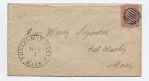 1860s Shelburne Falls MA #65 cover large CDS [h.4652]