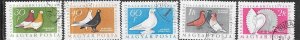 Hungary #1176-1180  Pigeons  set (CTO) CV $1.90