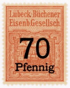 (I.B) Germany Railway : Lubeck-Buchener Eisenbahn 70pf