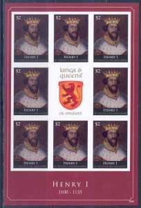 ST. VIN GRENADINES  KINGS & QUEENS OF ENGLAND HENRY I  IMPERF SHEET NH