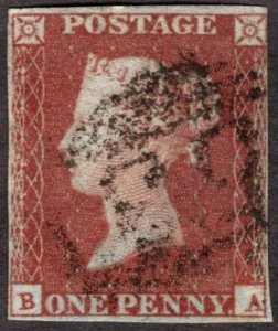 1846, Great-Britain 1p, Queen Victoria, Sg 9