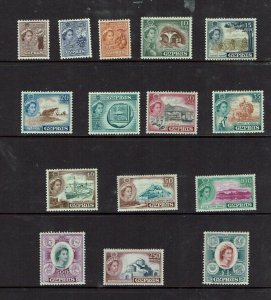 Cyprus: 1955, Queen Elizabeth II Definitive set , Mint Lightly Hinged.