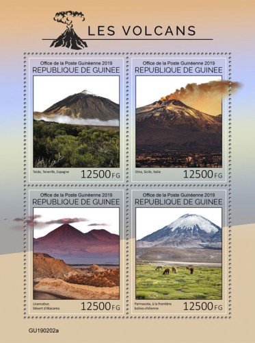 GUINEA - 2019 - Volcanoes - Perf 4v Sheet - M N H