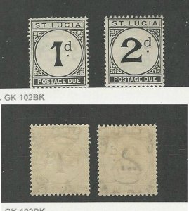 St. Lucia, Postage Stamp, #J3-J4 Mint Hinged, 1933