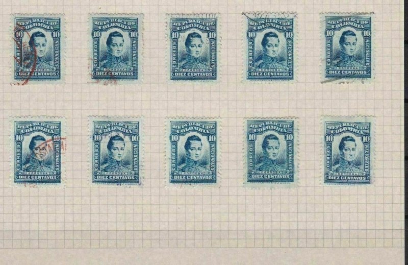 COLOMBIA 1917 10c BLUE   STAMPS STUDY   REF 5359