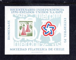 CHILE 1976 INTERPHIL '76 MINT VF NH O.G S/S (3CH)