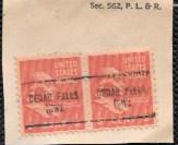 United States # 803 used stamps on paper. precanceled