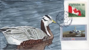 Hand Painted FDC by unknown artist for Canada 1989 Waterfowl Stamp