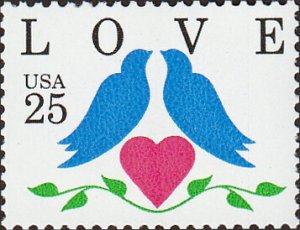 # 2440 MINT NEVER HINGED ( MNH ) LOVE STAMP 2 DOVES    