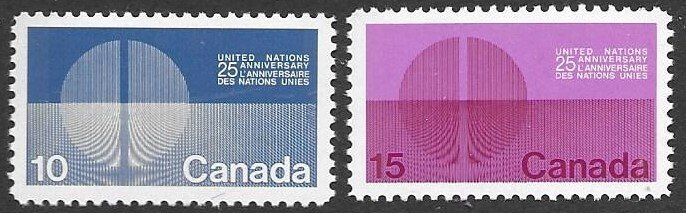 Canada  513-14  & 513-14p  1970  set 2  VF NH