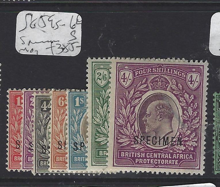 BRITISH CENTRAL AFRICA  (P2909B)   KE1D-4/-   SG 59S-66S  SPECIMEN    MOG