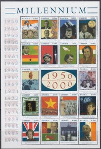 ZAMBIA Sc # 856a-r CPL MNH SHEET of 18 +LABEL for MILLENNIUM