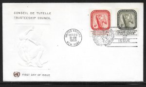 United Nations NY 73-74 Trusteeship Council Geneva Cachet FDC First Day Cover