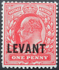 British Levant 1905 EVII One Penny SG L2 mint