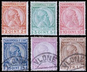 Albania Scott 35-40 (1913) Mint/Used H F-VF Complete Set, CV $38.75 B