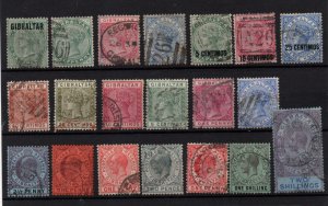 Gibraltar QV-KGV fine/good used collection x 20 values WS36532