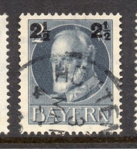 Bavaria Bayern 1916-19 Early Issue Fine Used 2.5pf. Surcharged NW-14967