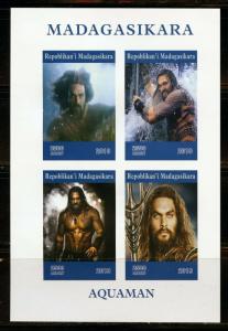 MADAGASCAR 2019 AQUAMAN IMPERFORATED SHEET  MINT NEVER HINGED