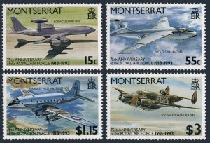 Montserrat 830-833 gutter, MNH. Michel 875-878. Royal Air Force, 75, 1993.