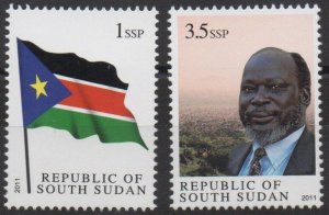 South Sudan 2012 2011 Dr John Garang Flag 1 & 3,5 SSP drapeau Flagge MNH **