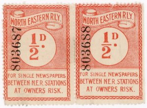 (I.B) North Eastern Railway : Prepaid Newspaper Parcel (single)