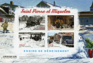 Saint-Pierre & Miquelon SP&M 2021 MNH Stamps Snowing Clearing Equipment 4v M/S