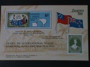 ​SAMOA-SC#833-ZEAPEX'80 INTEL. STAMP SHOW-NEW ZEALAND -MNH S/S-VERY FINE