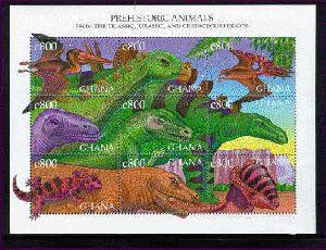 Ghana 1999, Dinosaurs, 2091, MNH