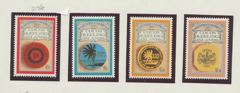 COCOS ISLANDS - Scott 274-277 - MNH - Currency, Coins - 1993