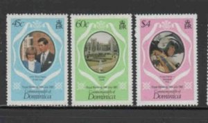 DOMINICA #701-703 1981 ROYAL FAMILY MINT VF LH O.G aa