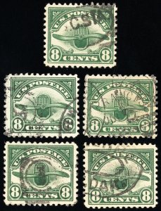 US Stamps # C4 Airmail Used VF/XF Lot Of 5