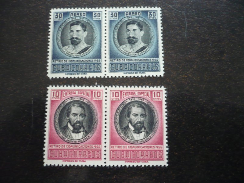 Stamps-Cuba -Scott# 553-556,C131-C133,E21 - Mint Hinged Set of 8 Stamps in Pairs