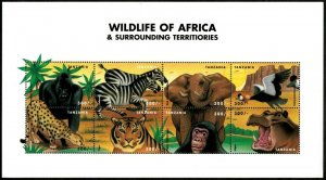 Tanzania 2000 - Wildlife of Africa, Animals - Sheet of 8v - Scott 2040 - MNH