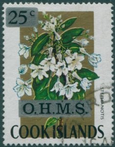 Cook Islands OHMS 1975 SGO9 25c on 9c Flower FU