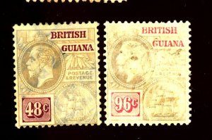 BR GUIANA 185 188 USED FVF FADED Cat $79