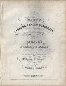 1848 – Hart’s London Lancer Quadrilles - Ephemera 1271