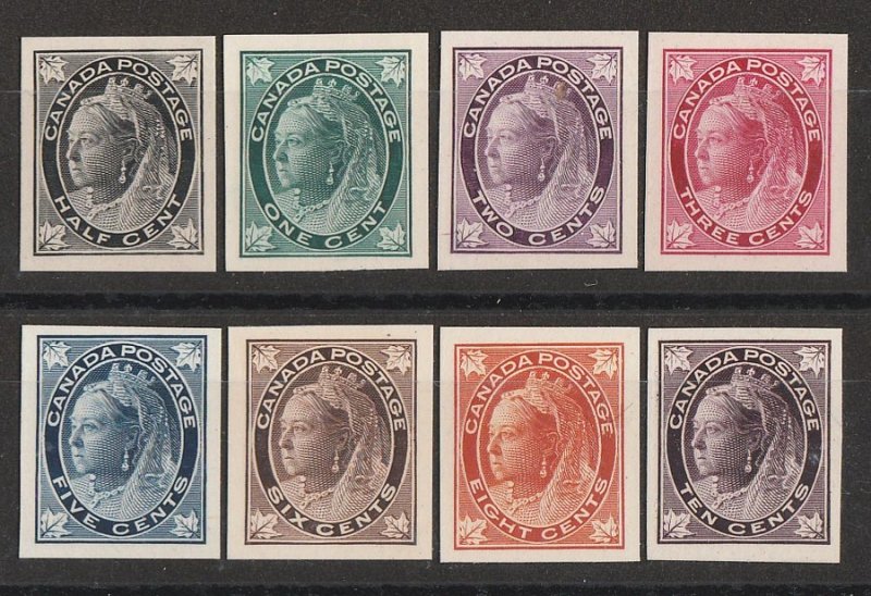 CANADA : 1897 QV Maple Leaves set ½c-10c, imperf Proofs. Unitrade cat C$2000.