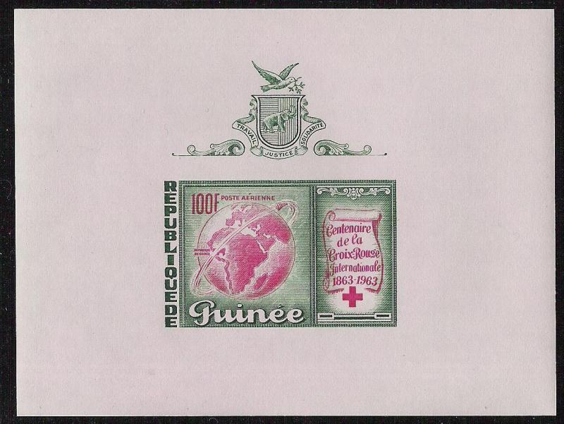 Guinea- Scott C51- 100th Anniversary of Int'l Red Cross- MNH Airmail Sheet 1963