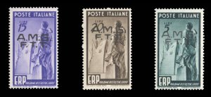 Trieste Zone A #42-44 Cat$43.50, 1949 European Recovery Plan, set of three, n...