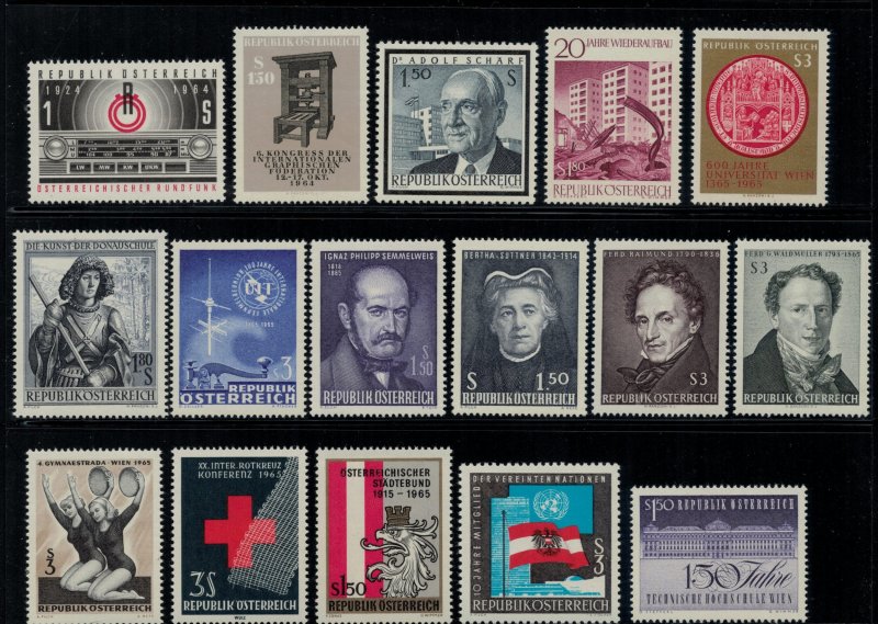 Austria #739-49,501-5* NH  CV $6.90