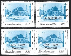 1992 Canada Boucherville 325th Anniversary Cinderella + the 3 diff. Ovpt VF-