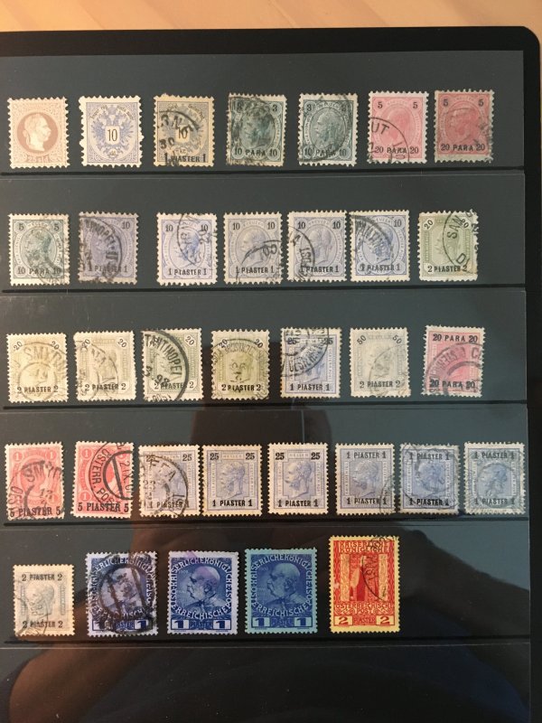 Small group of Austria offices in Turkey stamps