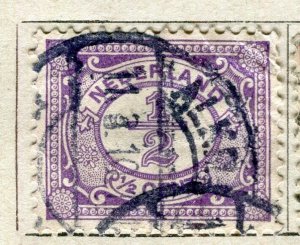 NETHERLANDS; 1898 early classic Wilhelmina Numeral issue used 1/2c. value