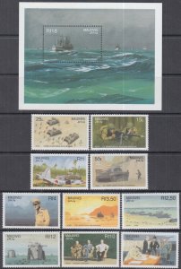 MALDIVE ISLANDS Sc # 1431-41 CPL MNH SET of 10 + S/S = WORLD WAR II MILESTONES