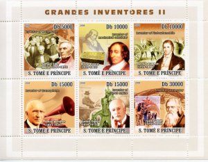 CLOSE OUT SPECIAL SAO TOME GREAT INVENTORS II SHEET MINT NH